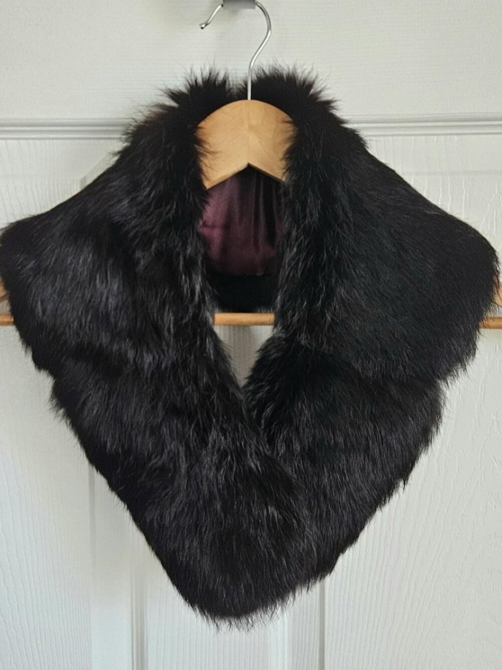 Vintage Mid Century Genuine Dark Brown Rabbit Fur Clip Collar